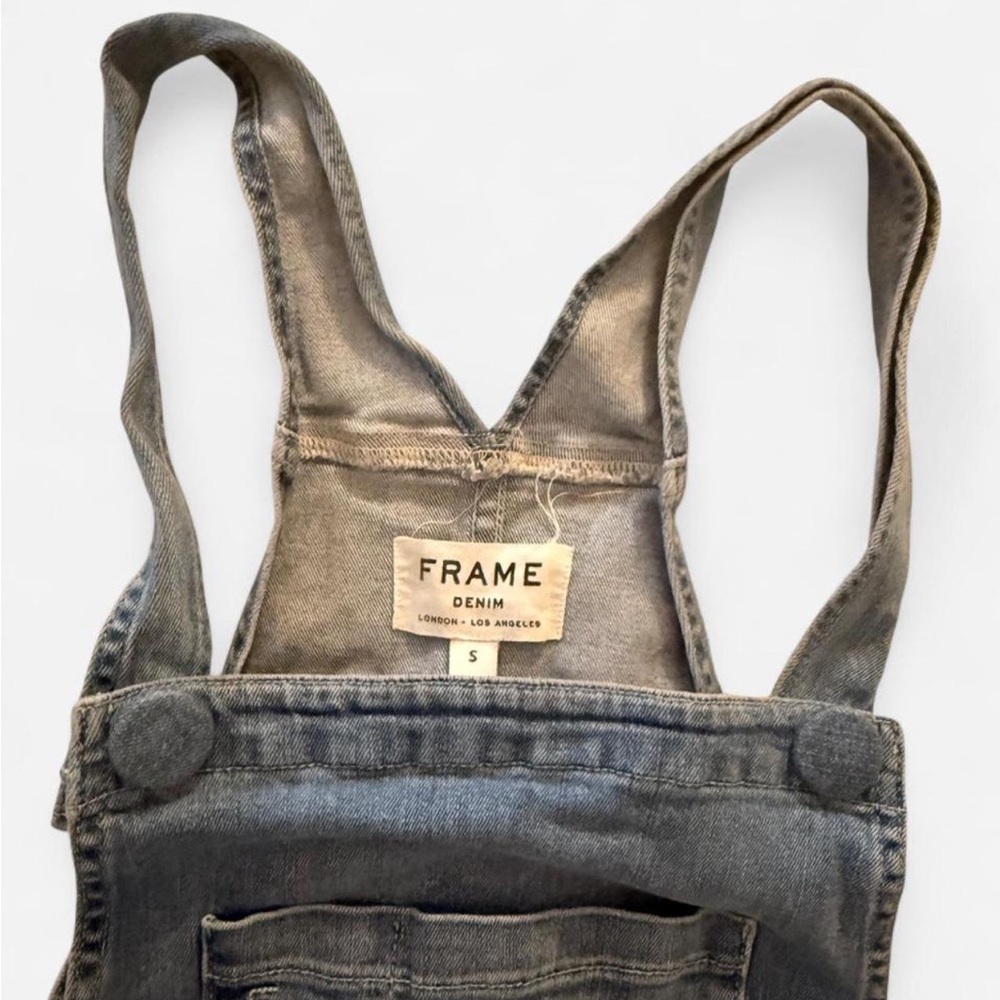 Frame Denim Wide-Leg Denim Overalls - Blue - Picture 2 of 4
